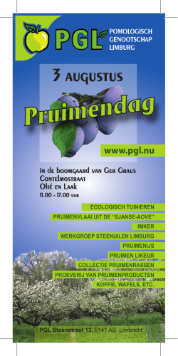 flyer PGL V - Pomologisch Genootschap Limburg
