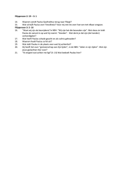 Filippenzen 2: 19 – 3: 1 14. Waarom zendt Paulus Epafroditus terug