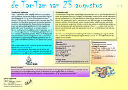 TamTam #1 22-8-2014 - OBS De Tamboerijn