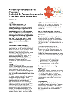 Pedagogisch werkplan Voorschool Nieuw Amsterdam