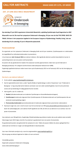 call for abstracts maak kans op € 275,- of meer!