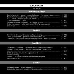 lunchgerechten bagels salades soepen lunchkaart