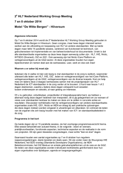 HL7 NL WGM 7_8 okt 2014 - Aankondiging