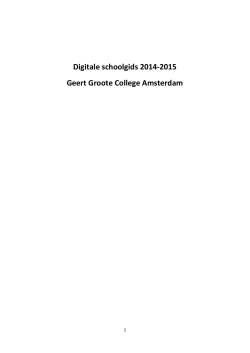 Digitale schoolgids 2014-2015 Geert Groote College Amsterdam