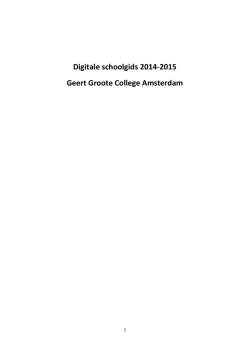 Digitale schoolgids 2014-2015 Geert Groote College Amsterdam