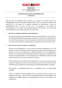 Informatie over aandeelhoudersrechten