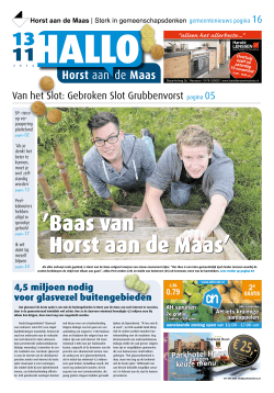 Uitgave 13-11-2014 - HALLO Horst aan de Maas