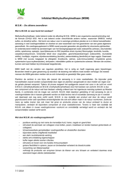 Infoblad Methylsulfonylmethaan (MSM)