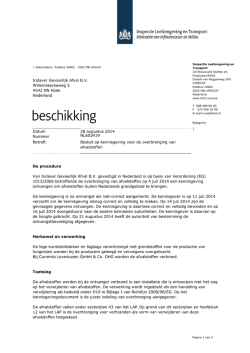 Indaver Gevaarlijk Afval B.V. Willemskerkeweg 5 4542 NN Hoek