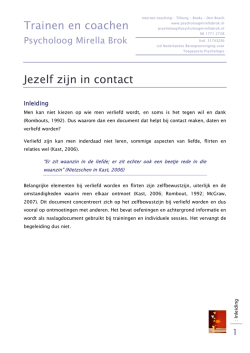 Jezelf zijn in contact - Psycholoog Mirella Brok Tilburg