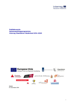 Publieksversie Samenwerkingsprogramma Interreg Vlaanderen