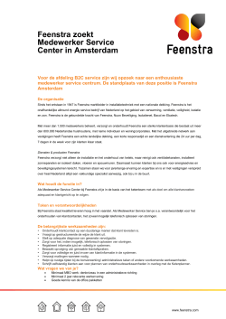 Feenstra zoekt Medewerker Service Center in Amsterdam