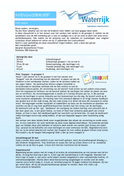 NIEUWSBRIEF - OBS Waterrijk
