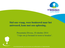 Divosa Benchmarkbijeenkomst presentatie De Walden