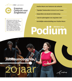 Podium oktober 2014 - Erasmus Centrum voor Zorgbestuur