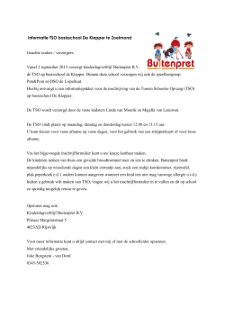 Informatie TSO basisschool De Klepper 2015