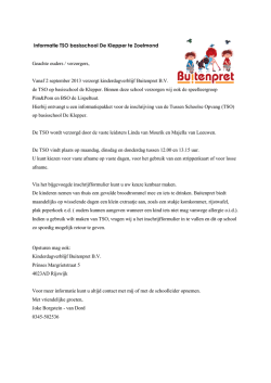 Informatie TSO basisschool De Klepper 2015