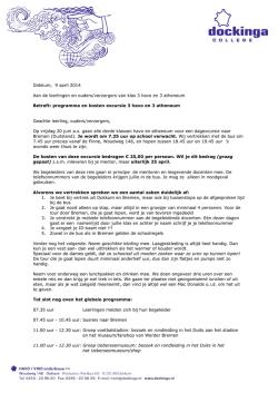 Dokkum, 9 april 2014 Aan de leerlingen en ouders/verzorgers van