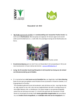 Nieuwsbrief KNNV en IVN Juli 2014