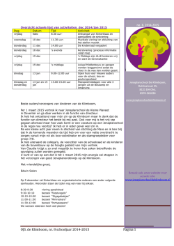Het nieuwste boomblaadje - Jenaplanschool De Klimboom