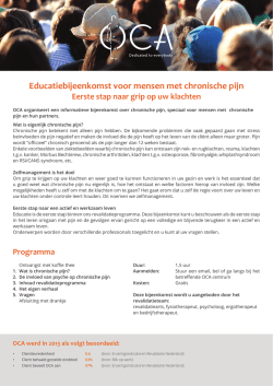 Educatiebijeenkomst voor mensen met chronische pijn