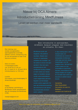 Introductietraining Mindfulness binnenkort van start