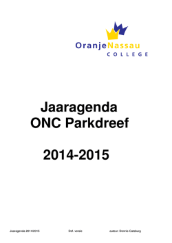 Jaaragenda ONC Parkdreef 2014-2015