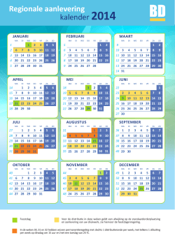 Operationele kalender voor aanlevering in regionale depots