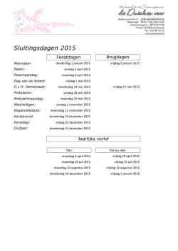 Sluitingsdagen 2015