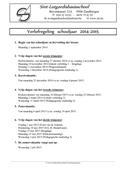 Vakantieregeling 2014-15