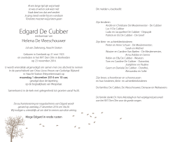 Edgard De Cubber - Rouwcentrum Feyaerts, Haacht