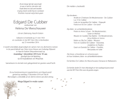 Edgard De Cubber - Rouwcentrum Feyaerts, Haacht