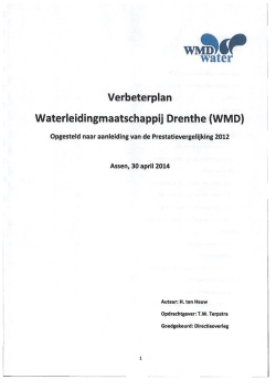 Verbeterplan Waterleidingmaatschappij Drenthe