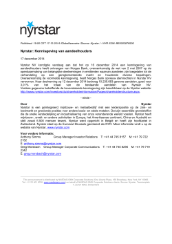 Nyrstar - Kennisgeving van aandeelhouders (18.12.2014)