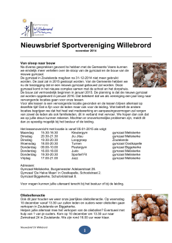 nieuwsbrief 2-2014 - Sportvereniging Willebrord
