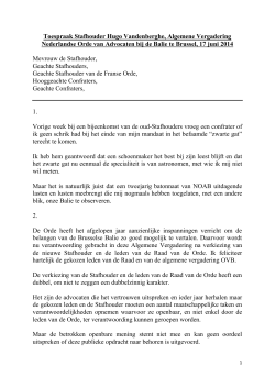 de speech - Nederlandse Orde van Advocaten bij de Balie te Brussel