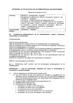 GR dd. 29.09.2014 - Politiereglement op de begraafplaatsen