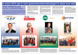 In maart 2014 zijn er weer gemeenteraadsverkiezingen! U stemt