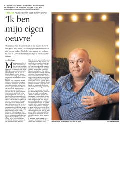 Interview met Paul de Leeuw in Dagblad de Limburger