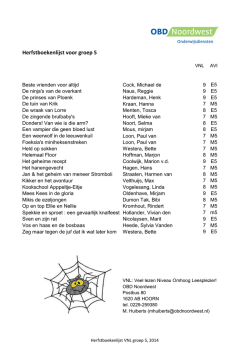 Herfstboekenlijst voor groep 5