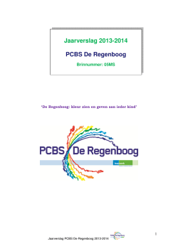 Jaarverslag 2013-2014 PCBS De Regenboog