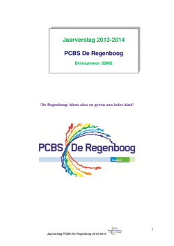 Jaarverslag 2013-2014 PCBS De Regenboog