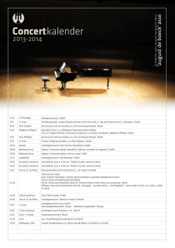 Concertkalender 2013-2014