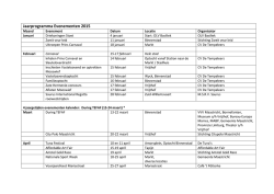 Jaarprogramma Evenementen 2015