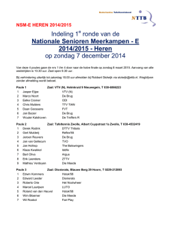 Indeling NSM-E heren 1e ronde