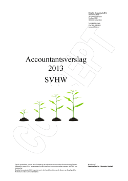 Accountantsverslag 2013 SVHW