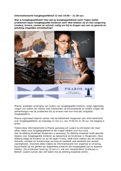 Informatiemarkt hoogbegaafdheid 12 mei 19.00