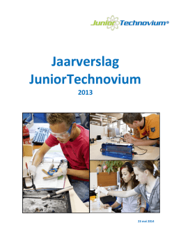 Jaarverslag JuniorTechnovium 2013