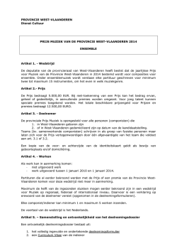 Download hier het reglement - Provincie West