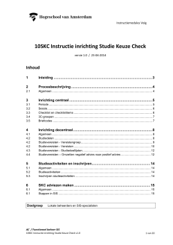 10SKC Instructie inrichting Studie Keuze Check - A-Z